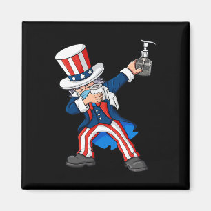 Imán Dabbing Uncle Sam En Una Máscara 4 De Julio Dab Fu