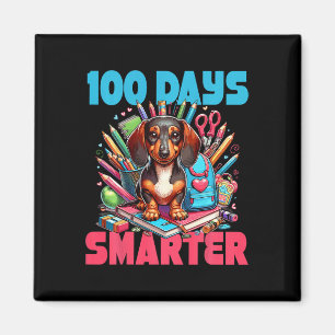 Imán Dachshund 100 días de clase 100 días más inteligen