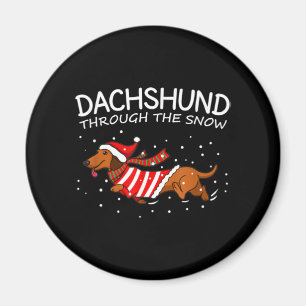 Imán Dachshund A Través De Los Navidades De Perro Graci