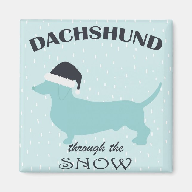 Imán Dachshund a través de los Navidades de perros grac (Frente)