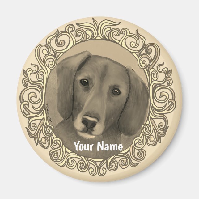 Imán Dachshund Adornado  (Frente)