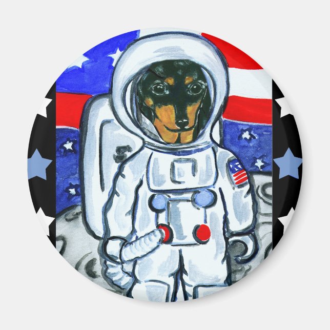 Imán Dachshund astronauta (Frente)