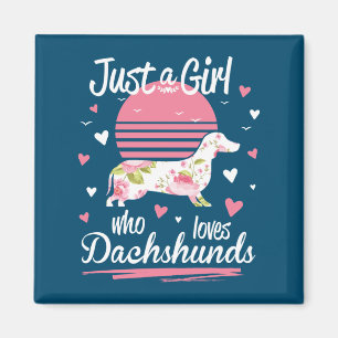 Imán Dachshund Design, sólo un Chica que ama a Dachshun