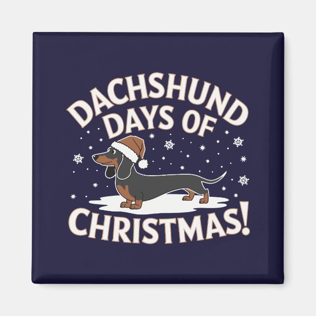 Imán ¡Dachshund días de Navidades! (Frente)