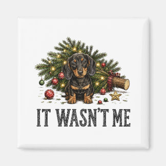 Imán Dachshund Divertido Navidad No Fui Yo