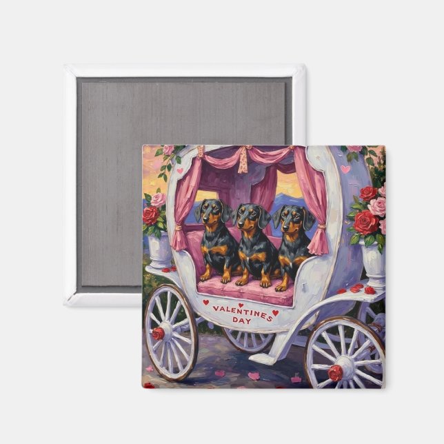 Imán Dachshund Dog Valentine's Day (Anverso/Reverso)