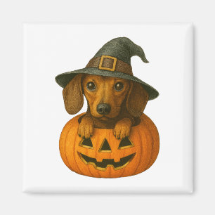 Imán Dachshund en la Calabaza