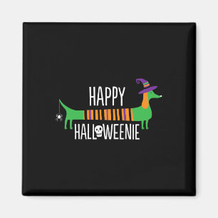 Imán Dachshund Feliz Halloween de Halloween
