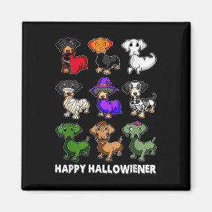 Imán Dachshund Feliz Halloweiner Diversión Halloween Pe