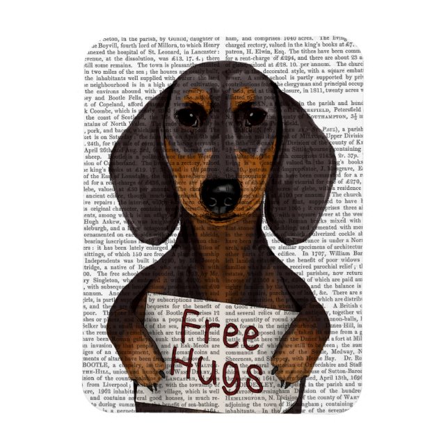 Imán Dachshund Free Hugs (Vertical)