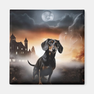 Imán Dachshund Halloween Aterrador