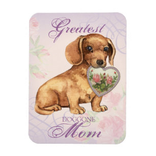 Imán Dachshund Heart Mom