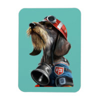 Dachshund, jefe de bomberos de pelo largo