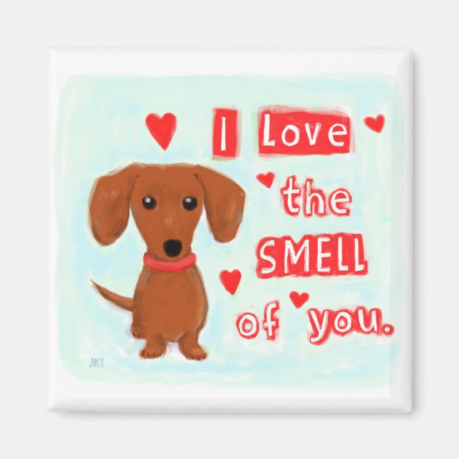 Imán Dachshund Love | Divertido Perro Wiener Valentine (Frente)