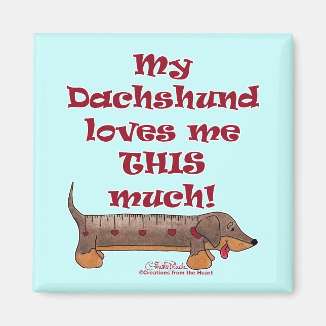 Imán Dachshund Love Meter (Frente)