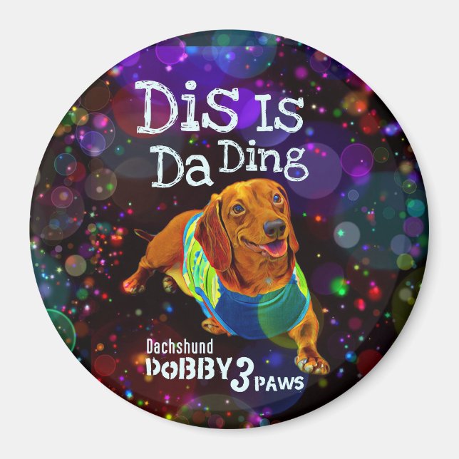 Imán Dachshund Magnet Dobby 3Paws (Frente)