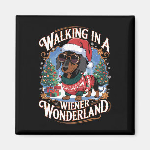Imán Dachshund Navidades de Santa Hat disfrazados Perro