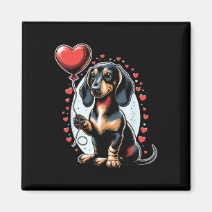 Imán Dachshund perro Día de San Valentín dueño de perro