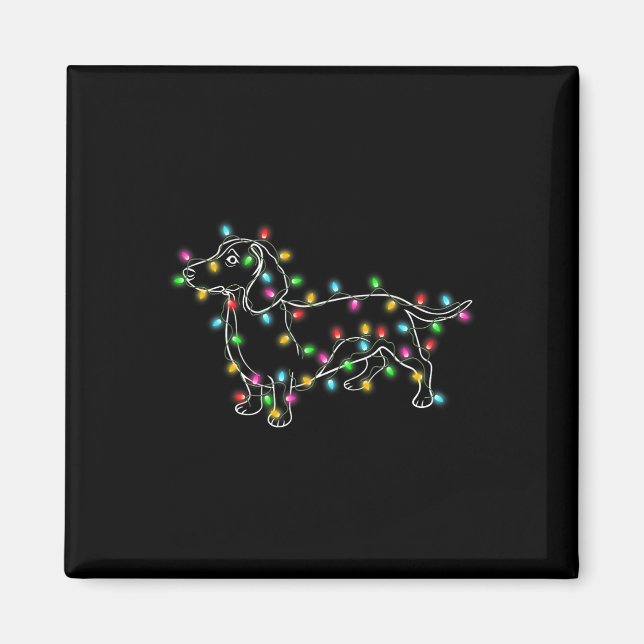 Imán Dachshund Perros Árboles Navidades Regalos De Navi (Frente)