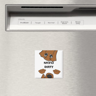 Imán dachshund personalizado de peeína roja sucia limpi