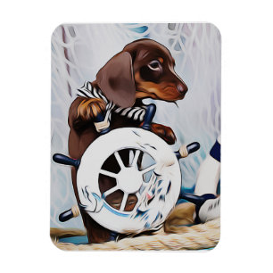 Imán Dachshund Puppy Sailor Y Decoraciones Marinas