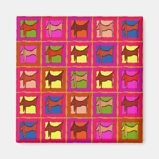 Imán Dachshund Quilt Tiled Dogs (Frente)