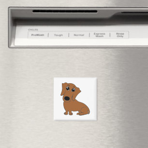 Imán dachshund rojo dibujos animados