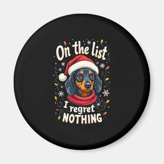 Imán Dachshund Santa En La Lista De Traviesos Dachshund
