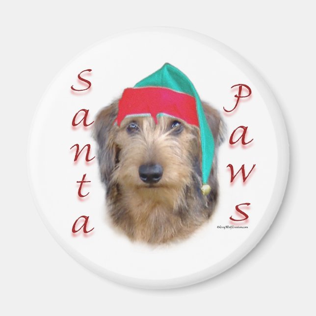 Imán Dachshund Santa Paws (Frente)