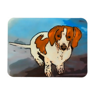 Imán Dachshund Sausage Dog Mascota Watercolor