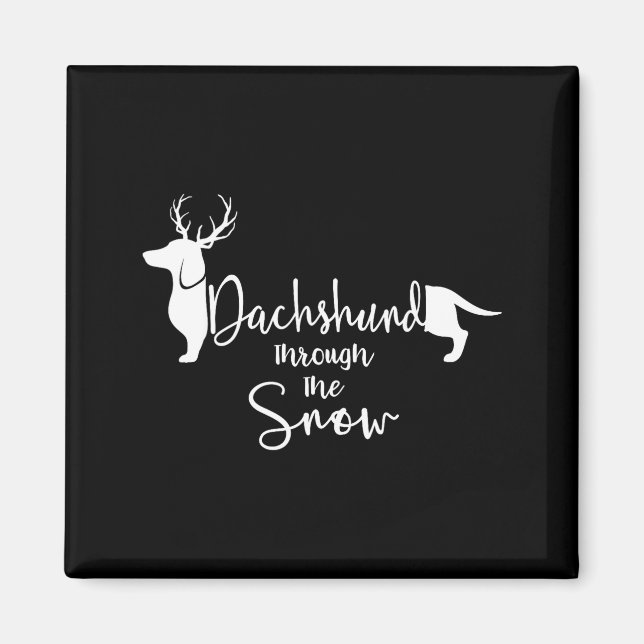 Imán Dachshund Snow Cute Wiener Weiner Dog Owner Christ (Frente)
