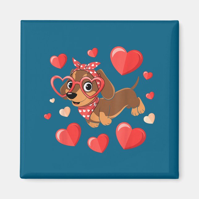 Imán Dachshund Valentines Day Wiener Dog Lover Weenie H (Frente)