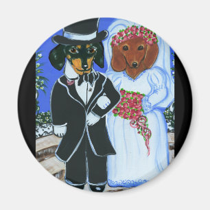 Imán Dachshunds de boda