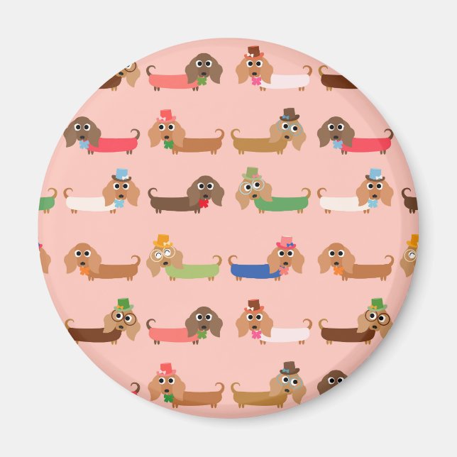 Imán Dachshunds divertidos (Frente)