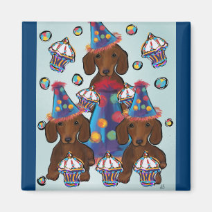 Imán Dachshunds Rojos