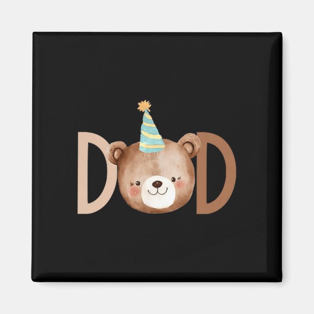 Imán Dad Beary First Birthday Shirt Matching Family Out (Frente)