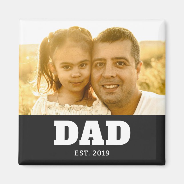 Imán Dad Established Photo Father's Day (Frente)