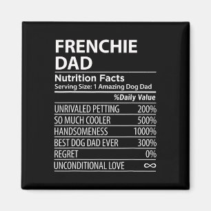 Imán Dad Nutrition Hacts Fun Frenchie Dog Dueño