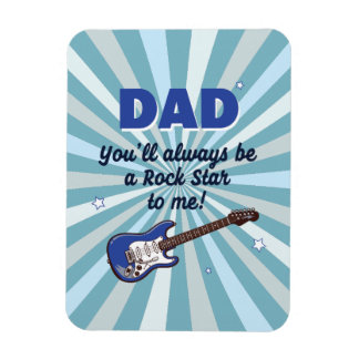 Imán Dad Rock Star Cool Blue Electric Guitar Player