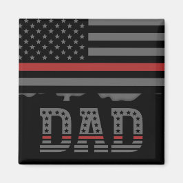 Imán Dad Thin Red Line Firefighter Dad
