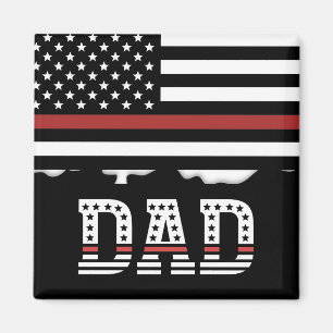 Imán Dad Thin Red Line Firefighter Dad