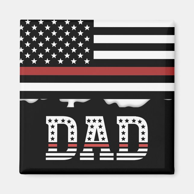 Imán Dad Thin Red Line Firefighter Dad (Frente)