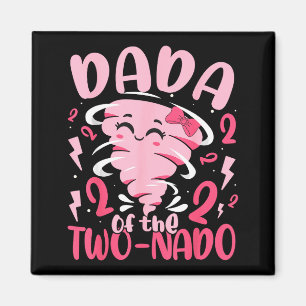 Imán Dada del cumpleaños número 2 con tema de tornado d