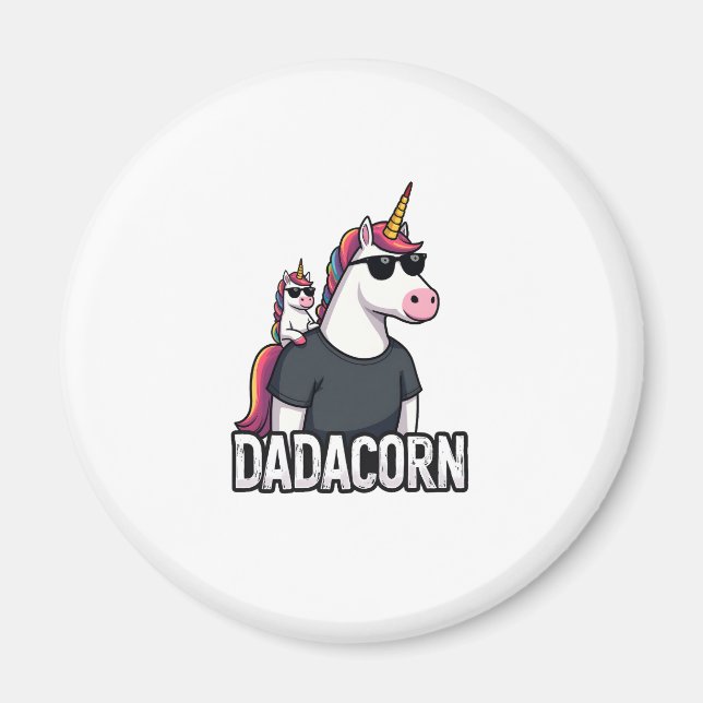 Imán Dadacorn - Unicorn Dad and Baby Christmas Papa Fat (Frente)
