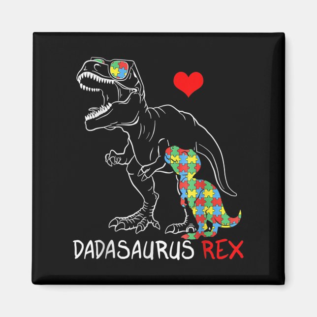 Imán Dadasaurus Rex Autism Awareness Orgulloso padre de (Frente)