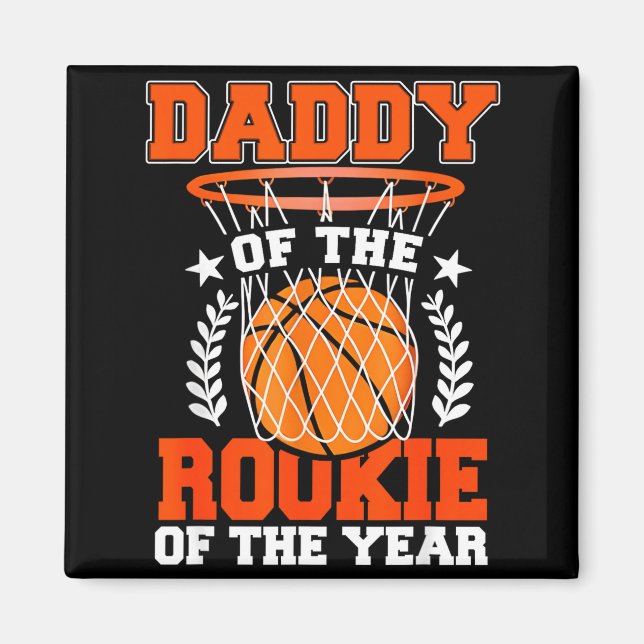 Imán Daddy Of Rookie 1st Basketball Bday Theme Matching (Frente)
