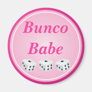 Imán dados con personalizable de círculo rosa