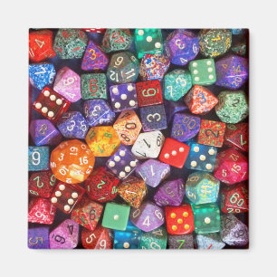 Imán dados multicolores