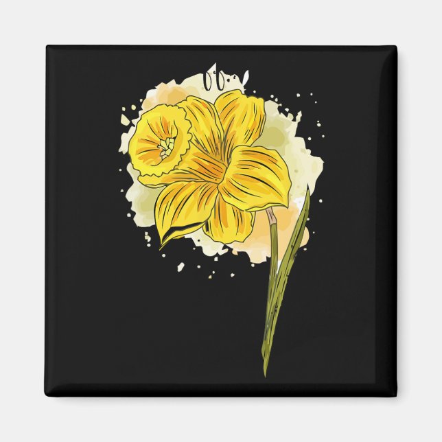 Imán Daffodil Daffodils Flores Primavera Floral Día de  (Frente)