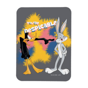 Imán DAFFY DUCK™ & BUGS BUNNY™ "Eres despreciable"